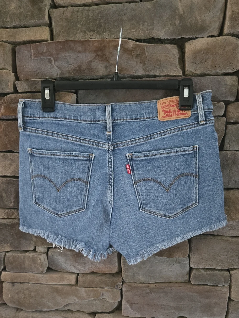 Levi's Frayed Hem Denim Shorts
